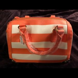 Aldo orange and white striped purse